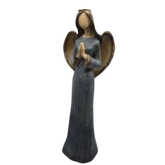 Praying Angels Figurine Blue Dress Prayer Hands Figure Home Decor Collectible - Picture 12 of 15